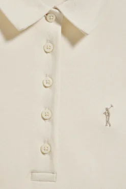 Polo Club Polos*Polo Pereira couleur écru à cinq boutons avec broderie Rigby Go Beige