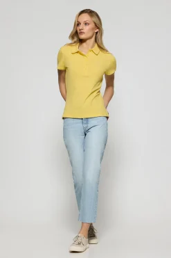 Polo Club Polos*Polo Pereira jaune clair à cinq boutons avec broderie Rigby Go Jaune tendre