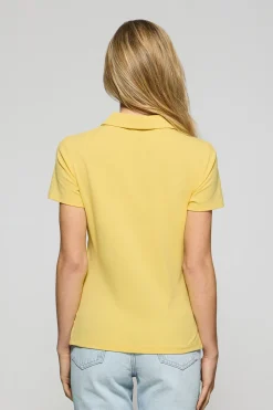 Polo Club Polos*Polo Pereira jaune clair à cinq boutons avec broderie Rigby Go Jaune tendre