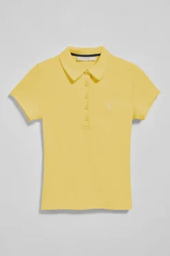 Polo Club Polos*Polo Pereira jaune clair à cinq boutons avec broderie Rigby Go Jaune tendre