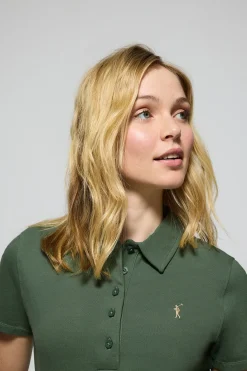 Polo Club Polos*Polo Pereira vert eau à cinq boutons, avec broderie Rigby Go Vert chaud