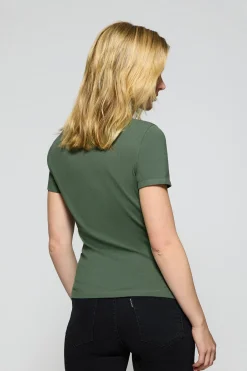 Polo Club Polos*Polo Pereira vert eau à cinq boutons, avec broderie Rigby Go Vert chaud