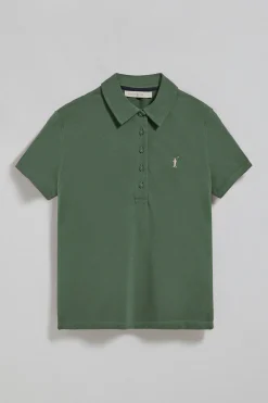 Polo Club Polos*Polo Pereira vert eau à cinq boutons, avec broderie Rigby Go Vert chaud