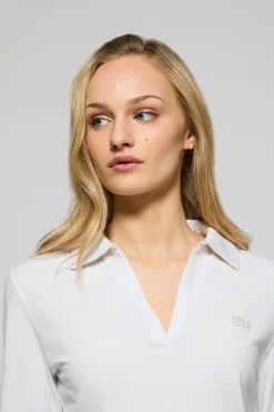 Polo Club Polos*Polo Pia sans boutons avec logo caoutchouté Blanc