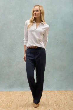 Polo Club Polos*Polo Pia sans boutons avec logo caoutchouté Blanc