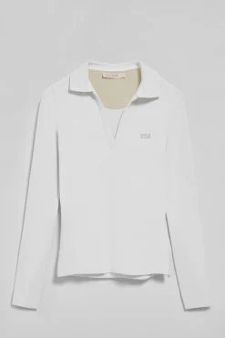Polo Club Polos*Polo Pia sans boutons avec logo caoutchouté Blanc