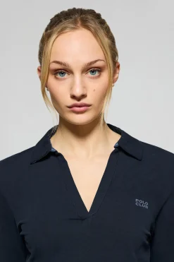 Polo Club Polos*Polo Pia sans boutons avec logo caoutchouté Bleu Marine