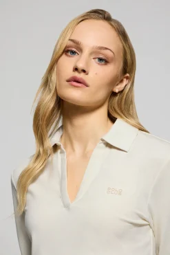 Polo Club Polos*Polo Pia écru sans boutons avec logo caoutchouté Beige
