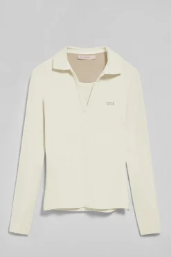 Polo Club Polos*Polo Pia écru sans boutons avec logo caoutchouté Beige