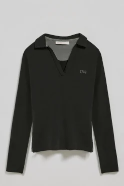 Polo Club Polos*Polo Pia sans boutons avec logo caoutchouté Noir