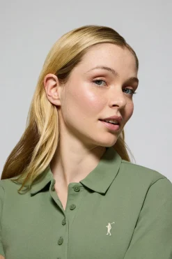 Polo Club Polos*Polo Priyanka à cinq boutons, avec broderie Rigby Go Vert jade