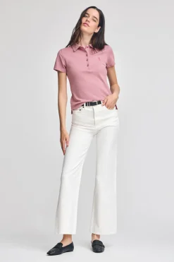 Polo Club Polos*Polo rose pastel à manches courtes en coton avec broderie Rigby Best Rose poudré