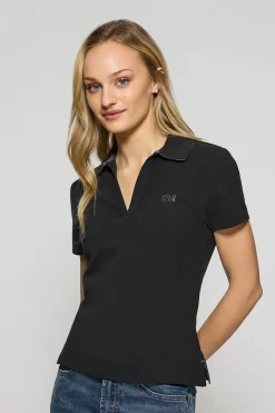 Polo Club Polos*Polo sans boutons Pedraza avec logo caoutchouté Noir