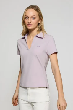 Polo Club Polos*Polo sans boutons Pedraza couleur avec logo caoutchouté Lavande