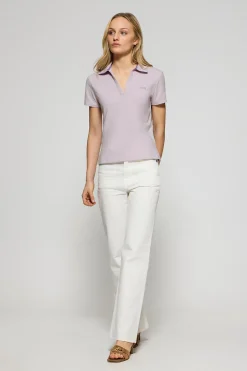 Polo Club Polos*Polo sans boutons Pedraza couleur avec logo caoutchouté Lavande