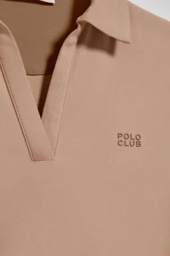 Polo Club Polos*Polo sans boutons Pedraza marron doux avec logo caoutchouté Brun
