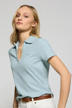 Polo Club Polos*Polo sans boutons Pedraza bleu clair avec logo caoutchouté Bleu ciel