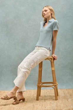 Polo Club Polos*Polo sans boutons Pedraza bleu clair avec logo caoutchouté Bleu ciel