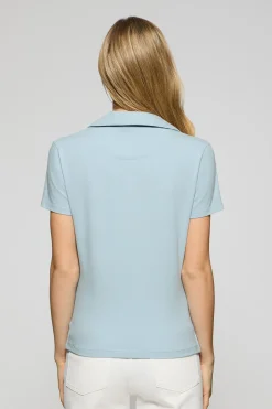 Polo Club Polos*Polo sans boutons Pedraza bleu clair avec logo caoutchouté Bleu ciel