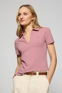 Polo Club Polos*Polo sans boutons Pedraza rose pâle avec logo caoutchouté Rose poudré