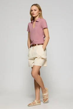 Polo Club Polos*Polo sans boutons Pedraza rose pâle avec logo caoutchouté Rose poudré