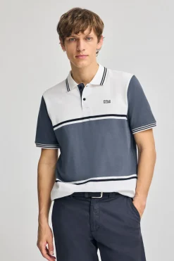 Polo Club Polos*Polo Veil en piqué bicolore avec détails brodés Blanc