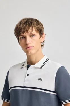 Polo Club Polos*Polo Veil en piqué bicolore avec détails brodés Blanc