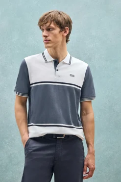Polo Club Polos*Polo Veil en piqué bicolore avec détails brodés Blanc