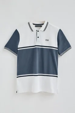 Polo Club Polos*Polo Veil en piqué bicolore avec détails brodés Blanc