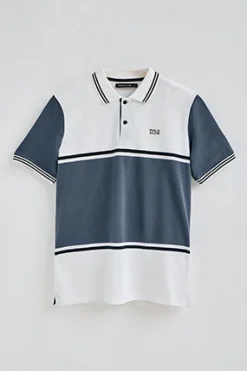 Polo Club Polos*Polo Veil en piqué bicolore avec détails brodés Blanc
