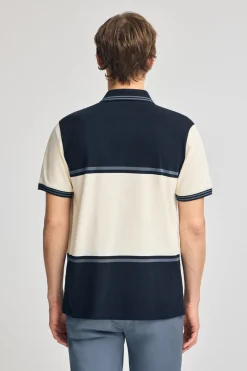 Polo Club Polos*Polo Veil en piqué bicolore avec détails brodés Bleu Marine