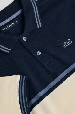 Polo Club Polos*Polo Veil en piqué bicolore avec détails brodés Bleu Marine