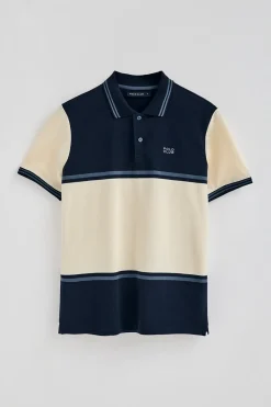 Polo Club Polos*Polo Veil en piqué bicolore avec détails brodés Bleu Marine