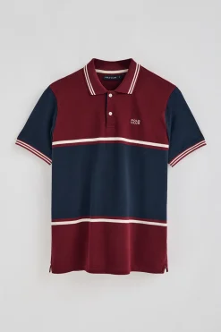 Polo Club Polos*Polo Veil en piqué bicolore avec détails brodés Grenat