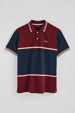 Polo Club Polos*Polo Veil en piqué bicolore avec détails brodés Grenat
