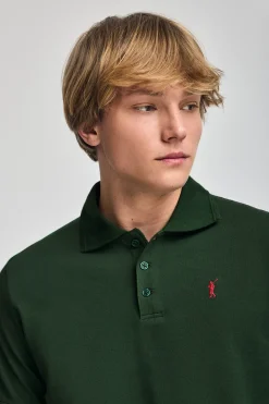 Polo Club Polos*Polo à manches courtes et trois boutons avec logo brodé Rigby Go Vert Bouteille