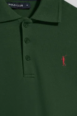 Polo Club Polos*Polo à manches courtes et trois boutons avec logo brodé Rigby Go Vert Bouteille