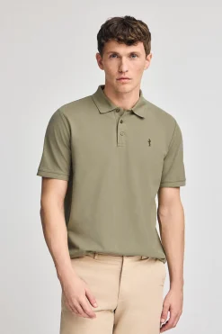 Polo Club Polos*Polo vert clair en piqué à manches courtes avec broderie Rigby Best Vert sauge