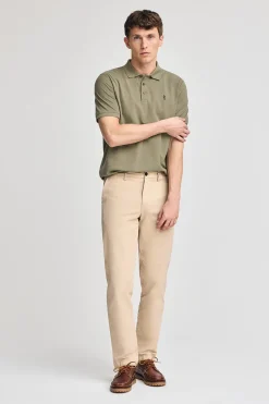 Polo Club Polos*Polo vert clair en piqué à manches courtes avec broderie Rigby Best Vert sauge