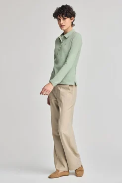 Polo Club Polos*Polo à manches longues en coton avec broderie Rigby Best Vert jade