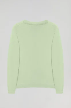 Polo Club Pulls*Pull basique vert pâle en maille à col ras du cou et logo Rigby Go Vert Clair