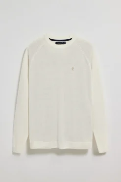 Polo Club Pulls*Pull en lin et coton à col ras du cou et broderie Rigby Go Beige