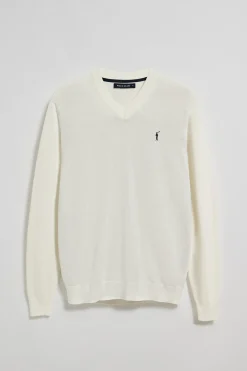 Polo Club Pulls*Pull en maille à col en V et broderie Rigby Go Beige