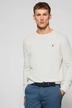 Polo Club Pulls*Pull en maille à col ras du cou et broderie Rigby Go Beige