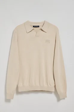 Polo Club Pulls|Polos*Pull Martin à col polo en V et détail Beige