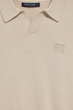 Polo Club Pulls|Polos*Pull Martin à col polo en V et détail Beige