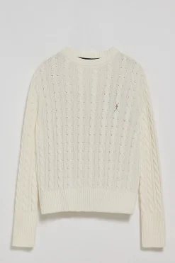 Polo Club Pulls*Pull tressé à col ras du cou et broderie Rigby Go Beige