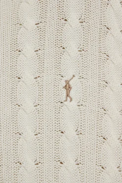 Polo Club Pulls*Pull tressé à col ras du cou et broderie Rigby Go Beige