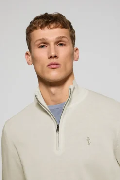 Polo Club Pulls*Pull zippé et Rigby Go brodé Beige