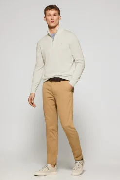 Polo Club Pulls*Pull zippé et Rigby Go brodé Beige